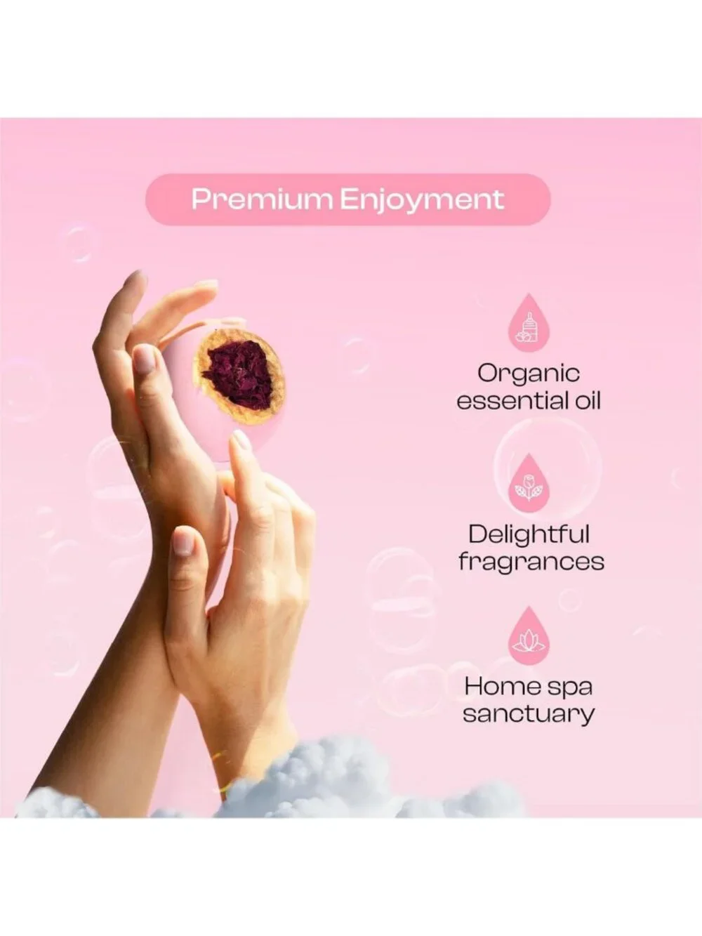 Rose Bath Bombs Gift Set - 6 Pack with Dried Roses, Spa Relaxation & Self-Care